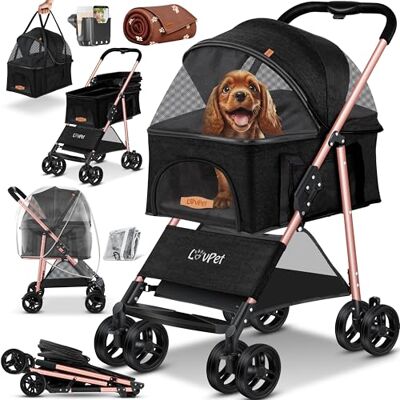 LOVPET - 2en1 - pliable - jusqu’à 20 kg - Poussette pour animaux - Publicité LOVPET - 2en1 - pliable - jusqu’à 20 kg - Poussette pour animaux - Publicité
