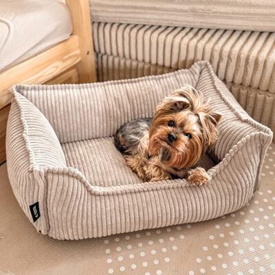 4L Textil Lit pour chien douillet en velours côtelé Hugo Premium-LINE Panier orthopédique pour chien de petite taille avec housse en mousse à mémoire de forme Canapé pour chien pelucheux (Beige, 60x40 - Publicité 4L Textil Lit pour chien douillet en velours côtelé Hugo Premium-LINE Panier orthopédique pour chien de petite taille avec housse en mousse à mémoire de forme Canapé pour chien pelucheux (Beige, 60x40 - Publicité