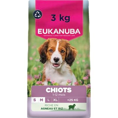 Eukanuba Life Care Croquettes Chiots Petite Moyenne Races 1à 12 Mois, Riche en Agneau & Riz, Croissance optimale DHA, Calcium, Oméga 3&6, FOS, MOS, sans colorants, arômes artificiels ni OGM – 3 kg - Publicité Eukanuba Life Care Croquettes Chiots Petite Moyenne Races 1à 12 Mois, Riche en Agneau & Riz, Croissance optimale DHA, Calcium, Oméga 3&6, FOS, MOS, sans colorants, arômes artificiels ni OGM – 3 kg - Publicité