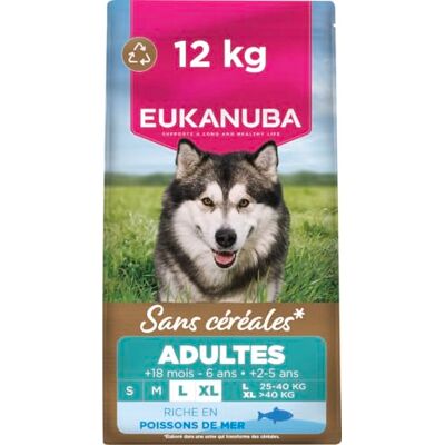 Eukanuba Chien Adulte Grande Race sans Céréales Poisson 12 kg - Publicité Eukanuba Chien Adulte Grande Race sans Céréales Poisson 12 kg - Publicité