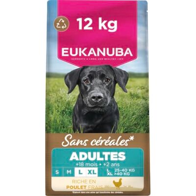 Eukanuba Chien Adulte Petite/Moyenne sans Céréales Poulet 12 kg - Publicité Eukanuba Chien Adulte Petite/Moyenne sans Céréales Poulet 12 kg - Publicité