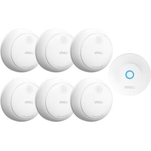 Imou Détecteur de Fumée WiFi Intelligent EN14604, Batterie 5 Ans, Sirène 85 DB, Alarme Incendie Synchronisée Via Hub Zigbee (sans WiFi), Commande Via App, Alertes à Distance, Lot de 6 (Hub Inclus) - Publicité Imou Détecteur de Fumée WiFi Intelligent EN14604, Batterie 5 Ans, Sirène 85 DB, Alarme Incendie Synchronisée Via Hub Zigbee (sans WiFi), Commande Via App, Alertes à Distance, Lot de 6 (Hub Inclus) - Publicité