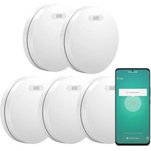 Aroha Smart Connect Détecteur de Fumée Connecté Batterie de 10 Ans Alarme Incendie WiFi avec Smart Life & Tuya 5 pièces - Publicité Aroha Smart Connect Détecteur de Fumée Connecté Batterie de 10 Ans Alarme Incendie WiFi avec Smart Life & Tuya 5 pièces - Publicité