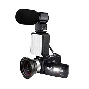 POOLPO Caméscope Caméra Vidéo, Caméra vidéo 4K 4 8MP Vlogging for l'enregistreur vlog WIFI Came de nuit avec microphone caméscope en accumulation de caméra vidéo Magnétoscope ( Size : 128G SD Card , Color : - Publicité