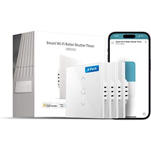 meross Interrupteur Volet Roulant (FIL NEUTRE REQUIS), Lot de 4 Interrupteurs Rideau de Fenêtre Compatible avec HomeKit, Alexa et Google Home, Commande Vocale et Contrôle à Distance - Publicité