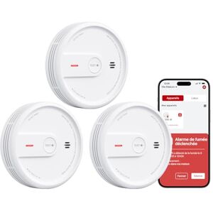 X-Sense Détecteur de Fumée Connecté, Durée de Vie de 10 Ans, Mode Nuit, Alarme Incendie avec Pile Remplaçable, Fonction Application, XS0E-iR, Lot de 3 - Publicité X-Sense Détecteur de Fumée Connecté, Durée de Vie de 10 Ans, Mode Nuit, Alarme Incendie avec Pile Remplaçable, Fonction Application, XS0E-iR, Lot de 3 - Publicité