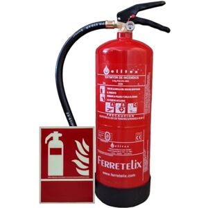 FERRETELIX ® Extincteur 6 kg Poudre ABC Haute Efficacité 34A 233B – Fabrication 2026 – Avec Support Mural + Panneau Photoluminescent - Publicité FERRETELIX ® Extincteur 6 kg Poudre ABC Haute Efficacité 34A 233B – Fabrication 2026 – Avec Support Mural + Panneau Photoluminescent - Publicité