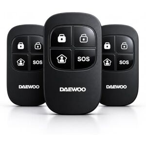 Daewoo Télécommande Alarme WRC501 – Pack de 3 – 4 Fonctions (Armer/Désarmer/Maison/SOS) – Compatible Elite PA501Z & Key SA501 – sans abonnement – Format Porte-clés - Publicité Daewoo Télécommande Alarme WRC501 – Pack de 3 – 4 Fonctions (Armer/Désarmer/Maison/SOS) – Compatible Elite PA501Z & Key SA501 – sans abonnement – Format Porte-clés - Publicité