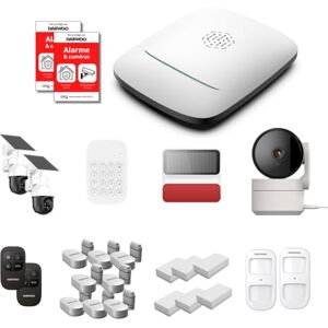 Daewoo Pack Alarme Maison sans Fil Elite PA574 (Tranquillité+) Centrale PA501Z 20 Accessoires + 2 Caméras solaires Motorisées & 1 Intérieure Passerelle Zigbee WiFi/GSM sans Abonnement - Publicité Daewoo Pack Alarme Maison sans Fil Elite PA574 (Tranquillité+) Centrale PA501Z 20 Accessoires + 2 Caméras solaires Motorisées & 1 Intérieure Passerelle Zigbee WiFi/GSM sans Abonnement - Publicité
