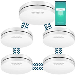 Aroha Smart Connect & Link Détecteur de Fumée Interconnecté WiFi Batterie de 10 Ans Alarme Incendie Connecté avec Smart Life & Tuya 5 pièces - Publicité Aroha Smart Connect & Link Détecteur de Fumée Interconnecté WiFi Batterie de 10 Ans Alarme Incendie Connecté avec Smart Life & Tuya 5 pièces - Publicité