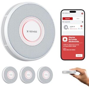 X-Sense Détecteur de Fumée Connecté Wi-FI, Alarme Incendie avec Alertes Vocales en Français, 17 Emplacements, Batterie Remplaçable, Épaisseur 33 mm, XS0B-iR, Lot de 3 - Publicité X-Sense Détecteur de Fumée Connecté Wi-FI, Alarme Incendie avec Alertes Vocales en Français, 17 Emplacements, Batterie Remplaçable, Épaisseur 33 mm, XS0B-iR, Lot de 3 - Publicité