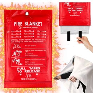 TOATELU Couverture anti-feu de qualité supérieure 1,5 m x 1,5 m : couverture anti-feu pour cuisine, couverture anti-incendie en fibres de verre, kit de survie d'urgence pour cuisine, cheminée, - Publicité TOATELU Couverture anti-feu de qualité supérieure 1,5 m x 1,5 m : couverture anti-feu pour cuisine, couverture anti-incendie en fibres de verre, kit de survie d'urgence pour cuisine, cheminée, - Publicité