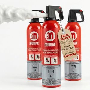 notlok Safety Work 3X 750ml Extincteur pour Batterie Lithium sans Fluor Spray extincteur sûr pour Batteries de Smartphones, laptops et véhicules Extincteur Maison, Mousse sans PFAS - Publicité notlok Safety Work 3X 750ml Extincteur pour Batterie Lithium sans Fluor Spray extincteur sûr pour Batteries de Smartphones, laptops et véhicules Extincteur Maison, Mousse sans PFAS - Publicité