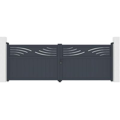 Casanoov Portail battant motorisé 4m HALTI H.140cm + Motorisation BUNKER B500 - Publicité Casanoov Portail battant motorisé 4m HALTI H.140cm + Motorisation BUNKER B500 - Publicité