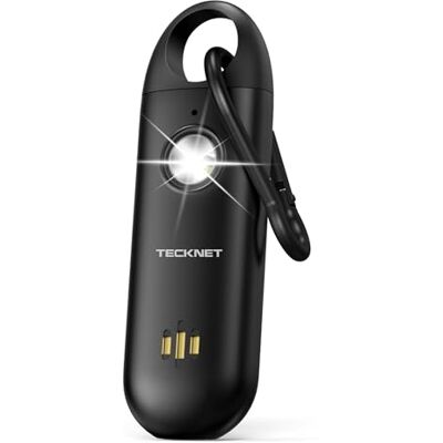 TECKNET Alarme Personnelle 130dB Anti-Agression, Alarme de Poche avec Sirène et Signal Lumineux LED, Porte-clés Rechargeable USB Type-C, pour Enfants, Femmes et Personnes Âgées Noir - Publicité TECKNET Alarme Personnelle 130dB Anti-Agression, Alarme de Poche avec Sirène et Signal Lumineux LED, Porte-clés Rechargeable USB Type-C, pour Enfants, Femmes et Personnes Âgées Noir - Publicité