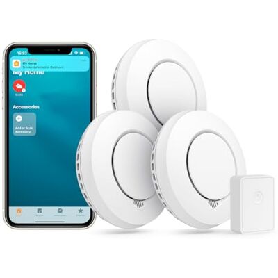meross Détecteur de Fumée Interconnecté (avec HUB), Lot de 3 Détecteur de Fumée Intelligent Compatible avec Apple HomeKit, Alarme Incendie avec Pile Remplaçable, Notification d'Alerte par App - Publicité meross Détecteur de Fumée Interconnecté (avec HUB), Lot de 3 Détecteur de Fumée Intelligent Compatible avec Apple HomeKit, Alarme Incendie avec Pile Remplaçable, Notification d'Alerte par App - Publicité