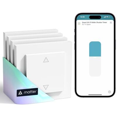 meross Matter Interrupteur Volet Roulant Connecté WiFi Compatible avec Apple HomeKit, Alexa et Google Home, Interrupteur de Rideau Domotique, Commande Vocale et Contrôle à Distance (FIL NEUTRE REQUIS) - Publicité meross Matter Interrupteur Volet Roulant Connecté WiFi Compatible avec Apple HomeKit, Alexa et Google Home, Interrupteur de Rideau Domotique, Commande Vocale et Contrôle à Distance (FIL NEUTRE REQUIS) - Publicité