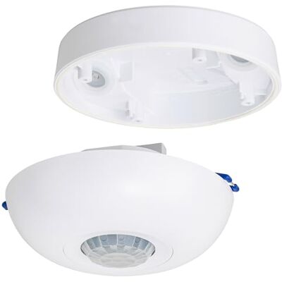 SEBSON Détecteur de Mouvement Intérieur, Montage Encastré et en Saillie au Plafond, Programmable, Capteur Infrarouge 8m/360°, LED adapté 1.000W, IP44 - Publicité SEBSON Détecteur de Mouvement Intérieur, Montage Encastré et en Saillie au Plafond, Programmable, Capteur Infrarouge 8m/360°, LED adapté 1.000W, IP44 - Publicité