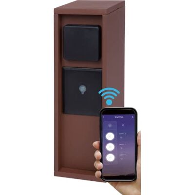 BOLD Pado Prise extérieure Intelligente-Jardin Colonne de Prises 3fiches Couleur Rouille (Smart Home (iOS & Android) WLAN IP44 Colonne d'énergie extérieure 3680W Emballage sans Plastique) - Publicité BOLD Pado Prise extérieure Intelligente-Jardin Colonne de Prises 3fiches Couleur Rouille (Smart Home (iOS & Android) WLAN IP44 Colonne d'énergie extérieure 3680W Emballage sans Plastique) - Publicité