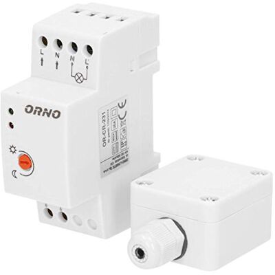 Orno CR-231 Interrupteur Crepusculaire 10W 3000W IP65 Résistant Aux Intempéries (Montage sur rail DIN) - Publicité Orno CR-231 Interrupteur Crepusculaire 10W 3000W IP65 Résistant Aux Intempéries (Montage sur rail DIN) - Publicité