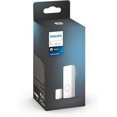 Philips Secure capteur de Contact pour Porte ou fenêtre, Installation Facile, contrôle Depuis l'application Hue, Blanc - Publicité Philips Secure capteur de Contact pour Porte ou fenêtre, Installation Facile, contrôle Depuis l'application Hue, Blanc - Publicité