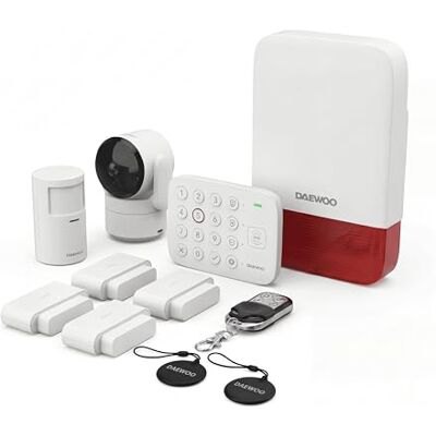 Daewoo Alarme Maison Connectée sans Abonnement – Vigilia VIG102 avec Caméra Full HD, Sirène Extérieure, Détecteurs de Porte et Mouvement – Système WiFi sans Fil, Compatible Animaux - Publicité Daewoo Alarme Maison Connectée sans Abonnement – Vigilia VIG102 avec Caméra Full HD, Sirène Extérieure, Détecteurs de Porte et Mouvement – Système WiFi sans Fil, Compatible Animaux - Publicité