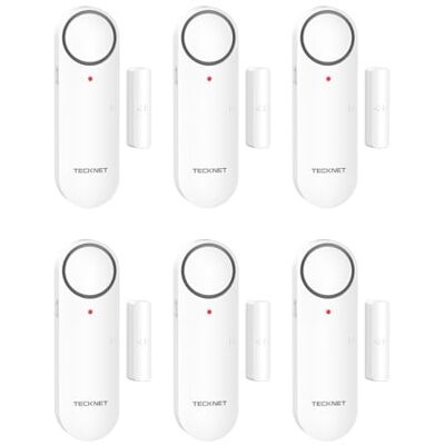 TECKNET Alarme Porte et Fenêtre, Alarme Maison avec Réglage du Volume sur 3 Niveaux et Alerte LED, Sirène Facile à Installer avec commutateur de Mode pour Garage/Bureau/Appartement/Hôtel (6 Pièces) - Publicité TECKNET Alarme Porte et Fenêtre, Alarme Maison avec Réglage du Volume sur 3 Niveaux et Alerte LED, Sirène Facile à Installer avec commutateur de Mode pour Garage/Bureau/Appartement/Hôtel (6 Pièces) - Publicité