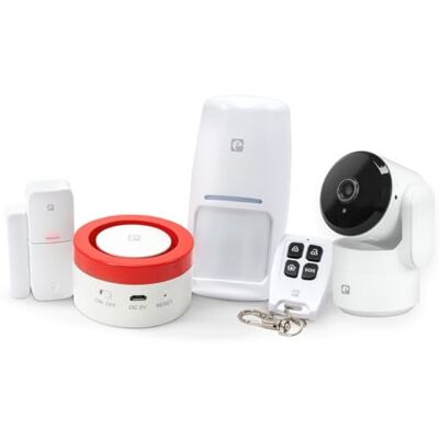 Kit d'Alarme et de Sécurité Intelligent GARZA - WiFi 2,4 GHz - Caméra 1080p - 360° - Sirène 120dB - Publicité Kit d'Alarme et de Sécurité Intelligent GARZA - WiFi 2,4 GHz - Caméra 1080p - 360° - Sirène 120dB - Publicité