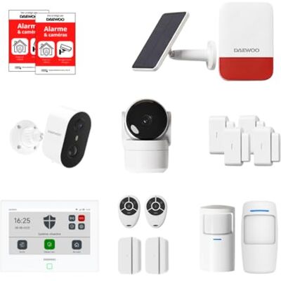 Smart Protect Remote Plus – Alarme Maison Connectée sans Abonnement, Caméra Intérieure + Extérieure HD, Sirène Solaire, 6 Contacteurs – Compatible Alexa & Google Home App Daewoo - Publicité Smart Protect Remote Plus – Alarme Maison Connectée sans Abonnement, Caméra Intérieure + Extérieure HD, Sirène Solaire, 6 Contacteurs – Compatible Alexa & Google Home App Daewoo - Publicité