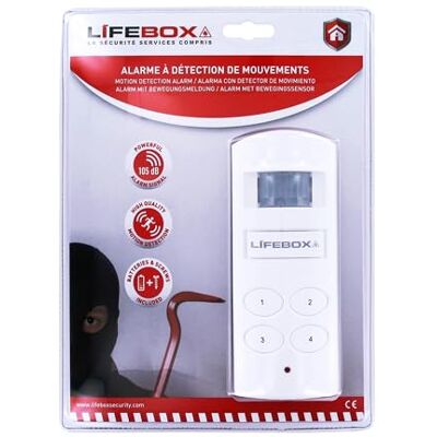 LIFEBOX Mini Alarme à Code avec détecteur de Mouvement - Publicité LIFEBOX Mini Alarme à Code avec détecteur de Mouvement - Publicité