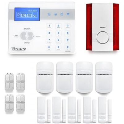 Tike securite Alarme maison sans fil ICE-Bi 4 à 5 pièces mouvement + intrusion + sirène extérieure Compatible Box internet - Publicité Tike securite Alarme maison sans fil ICE-Bi 4 à 5 pièces mouvement + intrusion + sirène extérieure Compatible Box internet - Publicité