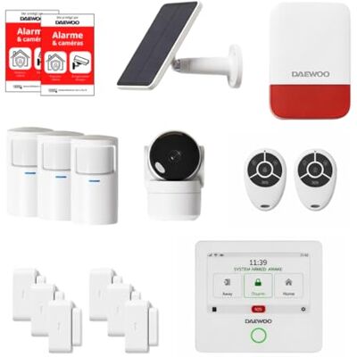 Daewoo Pack Touch Essential Max – Alarme Maison Connectée sans Abonnement avec Caméra HD, Sirène Extérieure Solaire et Capteurs – Compatible Alexa & Google Home - Publicité Daewoo Pack Touch Essential Max – Alarme Maison Connectée sans Abonnement avec Caméra HD, Sirène Extérieure Solaire et Capteurs – Compatible Alexa & Google Home - Publicité
