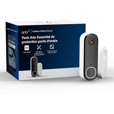 Arlo Sonnette Vidéo HD + Carillon, Sonnette WiFi Extérieur Exterieure Sans Fil, Détection par IA, Vision Nocturne Couleur, Audio bidirectionnel, Compatible avec Alexa, Essai Secure Inclus - Publicité Arlo Sonnette Vidéo HD + Carillon, Sonnette WiFi Extérieur Exterieure Sans Fil, Détection par IA, Vision Nocturne Couleur, Audio bidirectionnel, Compatible avec Alexa, Essai Secure Inclus - Publicité