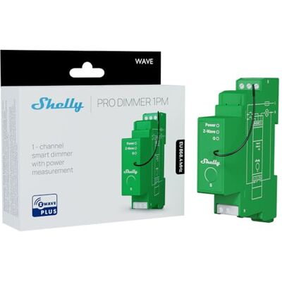 Shelly Wave Pro Dimmer 1PM – Variateur de lumière connecté sur rail DIN, 1 canal (200 W) 110-240 V AC, Gradateur halogènes, LED, Mesure de consommation électrique, 2FA, Passerelle Z-Wave requise - Publicité Shelly Wave Pro Dimmer 1PM – Variateur de lumière connecté sur rail DIN, 1 canal (200 W) 110-240 V AC, Gradateur halogènes, LED, Mesure de consommation électrique, 2FA, Passerelle Z-Wave requise - Publicité