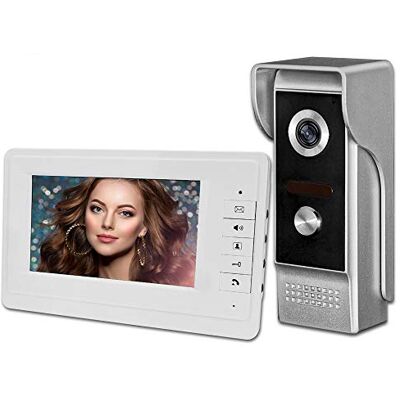 uoweky Vidéo Interphone Sonnette 7''TFT LCD Filaire Système de Porte Vidéo Système Soutien Déverrouiller pour la Maison Moniteur Intérieur 700TVL Caméra IR (1 Camera 1 Monitor) - Publicité uoweky Vidéo Interphone Sonnette 7''TFT LCD Filaire Système de Porte Vidéo Système Soutien Déverrouiller pour la Maison Moniteur Intérieur 700TVL Caméra IR (1 Camera 1 Monitor) - Publicité