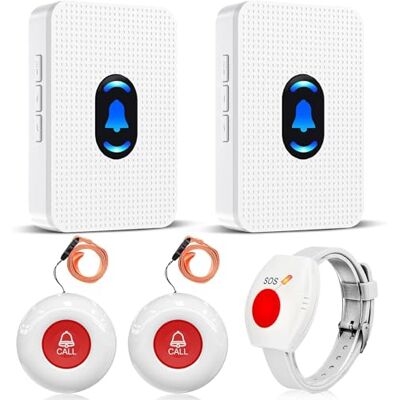DAYTEE Daytech Bracelet Alarme Personne Agee,Détecteur de Chute,Alarme Personnelle pour Personnes Agées/Enfants/Patients,pour Aidants à Domicile, sans Abonnement (2 Récepteurs + 2 Boutons + 1 Bracelet) - Publicité DAYTEE Daytech Bracelet Alarme Personne Agee,Détecteur de Chute,Alarme Personnelle pour Personnes Agées/Enfants/Patients,pour Aidants à Domicile, sans Abonnement (2 Récepteurs + 2 Boutons + 1 Bracelet) - Publicité