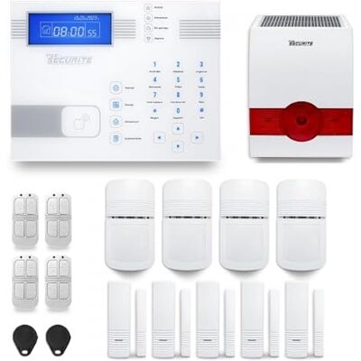Tike securite Alarme maison sans fil SHBi 4 à 5 pièces mouvement + intrusion + sirène extérieure solaire Avec module GSM - Publicité Tike securite Alarme maison sans fil SHBi 4 à 5 pièces mouvement + intrusion + sirène extérieure solaire Avec module GSM - Publicité