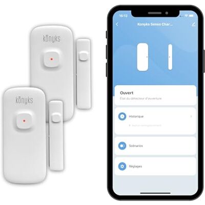 KONYKS Senso Charge 2 - Capteur Porte/Fenêtre - Rechargeable, 1 An Batterie - Publicité KONYKS Senso Charge 2 - Capteur Porte/Fenêtre - Rechargeable, 1 An Batterie - Publicité