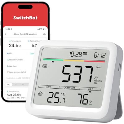 SwitchBot - Détecteur CO2 - Moniteur de qualité de l'air - Publicité SwitchBot - Détecteur CO2 - Moniteur de qualité de l'air - Publicité