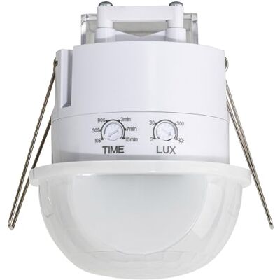 SEBSON Détecteur de Mouvement Intérieur Encastré Portée de Détection 30m/360°, Montage au Plafond, Capteur Infrarouge Programmable, 3 Fils, IP20 - Publicité SEBSON Détecteur de Mouvement Intérieur Encastré Portée de Détection 30m/360°, Montage au Plafond, Capteur Infrarouge Programmable, 3 Fils, IP20 - Publicité