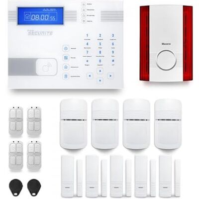 Tike securite Alarme maison sans fil SHBi 4 à 5 pièces mouvement + intrusion + sirène extérieure Avec module GSM - Publicité Tike securite Alarme maison sans fil SHBi 4 à 5 pièces mouvement + intrusion + sirène extérieure Avec module GSM - Publicité