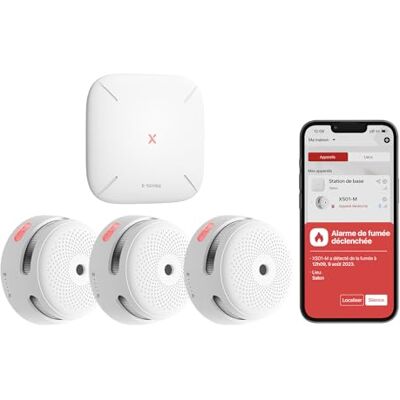 X-Sense Kit Détecteur de Fumée Connecté avec Base SBS50, FS31 Pile Remplaçable, Compatible Home Assistant, Notifications et Contrôle à Distance via l’Application, EN 14604 - Publicité X-Sense Kit Détecteur de Fumée Connecté avec Base SBS50, FS31 Pile Remplaçable, Compatible Home Assistant, Notifications et Contrôle à Distance via l’Application, EN 14604 - Publicité