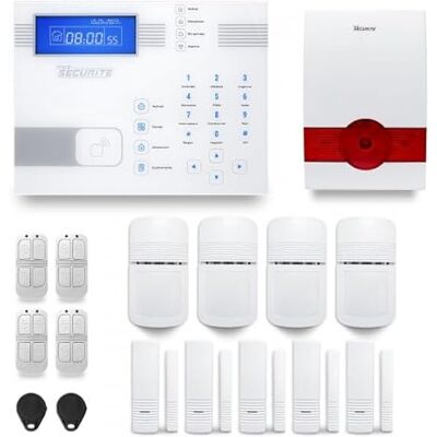 Tike securite Alarme maison sans fil SHBi 4 à 5 pièces mouvement + intrusion + sirène extérieure autonome Avec module GSM - Publicité Tike securite Alarme maison sans fil SHBi 4 à 5 pièces mouvement + intrusion + sirène extérieure autonome Avec module GSM - Publicité