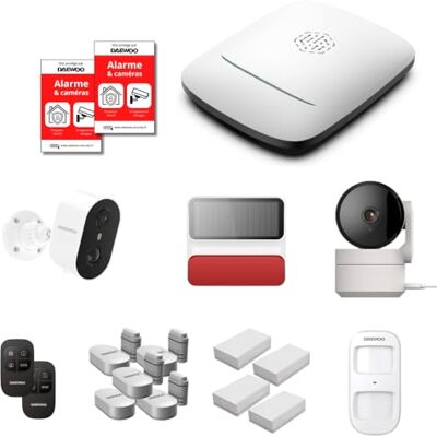 Daewoo Pack Alarme Maison sans Fil Elite (Zenguard) Centrale PA501Z Kit Comprenant 13 Accessoires + 1 Caméra Autonome Extérieure & 1 Intérieure Passerelle Zigbee WiFi/GSM sans Abonnement - Publicité Daewoo Pack Alarme Maison sans Fil Elite (Zenguard) Centrale PA501Z Kit Comprenant 13 Accessoires + 1 Caméra Autonome Extérieure & 1 Intérieure Passerelle Zigbee WiFi/GSM sans Abonnement - Publicité