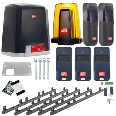 BFT Deimos-Ultra-Kit A600 Actionneur de portail coulissant Ouverture automatique de portail Pour max. 600 kg et 12 m Avec 3 télécommandes, crémaillère de 5 m Éclairage d'alarme Barrière - Publicité BFT Deimos-Ultra-Kit A600 Actionneur de portail coulissant Ouverture automatique de portail Pour max. 600 kg et 12 m Avec 3 télécommandes, crémaillère de 5 m Éclairage d'alarme Barrière - Publicité