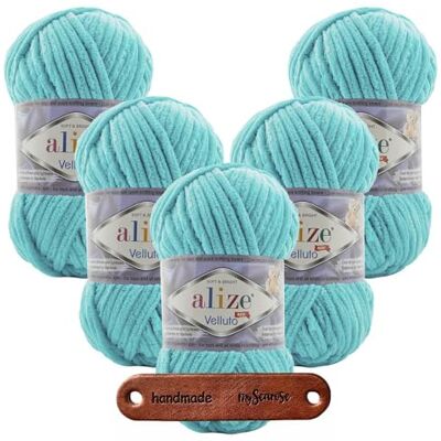 mySearose Alize 5 x 100 g Velluto 490 Cyan Premium Laine à crocheter Chenille Laine pour bébé Laine douce Amigurumi Fil à feutrer Fil pelucheux super Bulky Laine avec étiquette - Publicité mySearose Alize 5 x 100 g Velluto 490 Cyan Premium Laine à crocheter Chenille Laine pour bébé Laine douce Amigurumi Fil à feutrer Fil pelucheux super Bulky Laine avec étiquette - Publicité