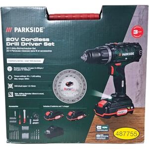 Parkside Perceuse-visseuse sans fil X20V PABS 20-Li, avec 2 batteries lithium-ion, accessoires 73 pièces - Publicité Parkside Perceuse-visseuse sans fil X20V PABS 20-Li, avec 2 batteries lithium-ion, accessoires 73 pièces - Publicité