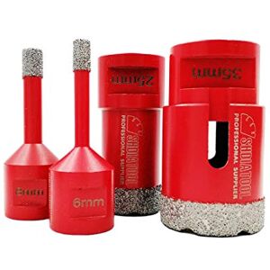SHDIATOOL Forets Diamant 4PCS 6mm/8mm/25mm/35mm Brasé Sous Vide Trépans avec Filetage M14 pour Perçage à sec en Porcelaine Carrelage Granit Marbre - Publicité SHDIATOOL Forets Diamant 4PCS 6mm/8mm/25mm/35mm Brasé Sous Vide Trépans avec Filetage M14 pour Perçage à sec en Porcelaine Carrelage Granit Marbre - Publicité