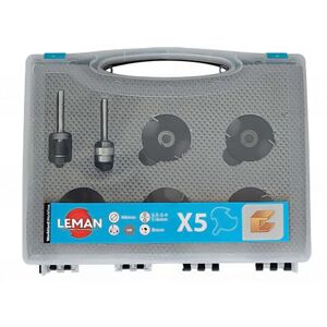 Leman : Coffret 5 disques a rainer carbure + arbre 8 mm bois - Publicité Leman : Coffret 5 disques a rainer carbure + arbre 8 mm bois - Publicité