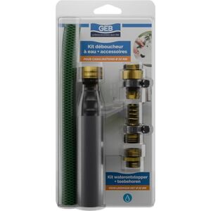 GEB Kit Déboucheur à Eau sous Pression Ø32mm – sans Produit Chimique, Réutilisable, pour Évier, Lavabo, Douche, Canalisation Intérieur/Extérieur – Accessoires Inclus (Raccord Laiton + Collier) - Publicité GEB Kit Déboucheur à Eau sous Pression Ø32mm – sans Produit Chimique, Réutilisable, pour Évier, Lavabo, Douche, Canalisation Intérieur/Extérieur – Accessoires Inclus (Raccord Laiton + Collier) - Publicité